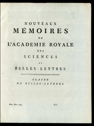 Classe des Belles-Lettres