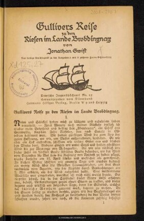 Gullivers Reise zu den Riesen im Lande Brobdingnag