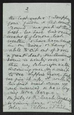 Brief von Ethel Mary Fiedler an Margarete Hauptmann