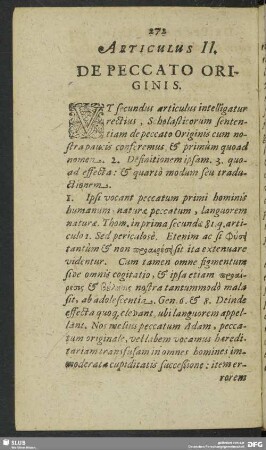 Articulus II. De Peccato Originis
