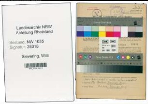 Entnazifizierung Willi Sievering , geb. 22.04.1922 (Baecker)