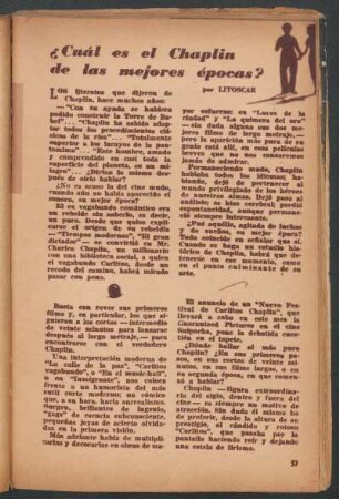 ¿Cuál es el Chaplin de las mejores épocas?