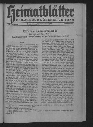 Heimat-Blätter. 1925-1938