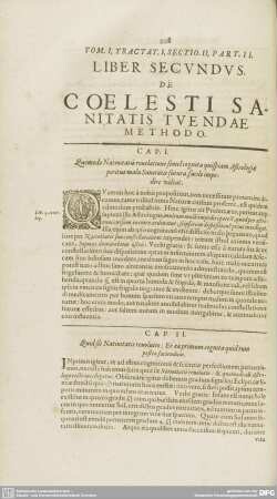 LIBER SECUNDUS. DE COELESTI SANITATIS TUENDAE METHODO.