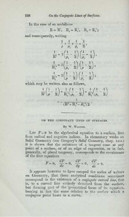 On the conjugate lines of surfaces