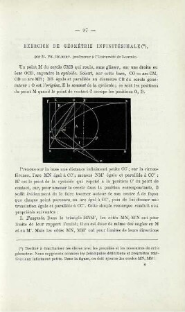 EXERCICE DE GÉOMÉTRIE INFINITÉSIMALE.