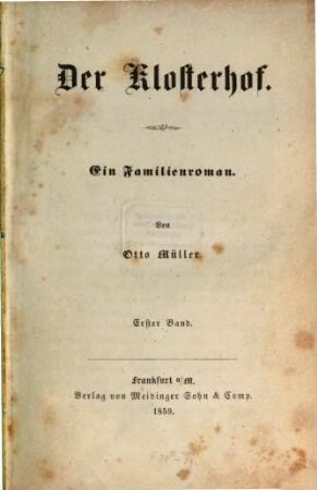Der Klosterhof : Ein Familienroman, 1