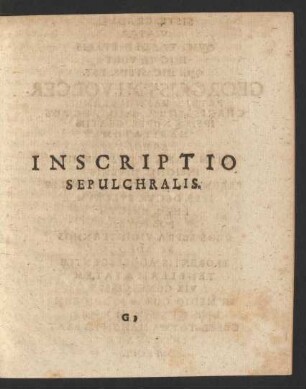 Inscriptio Sepulchralis