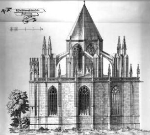 Aufriss des Chores der Bartholomäuskirche in Kolín
