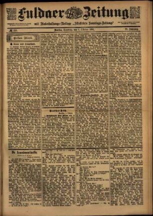 Erste Ausgabe vom Samstag, den 05. Oktober 1901.