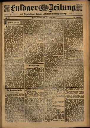 Erste Ausgabe vom Samstag, den 05. Oktober 1901.