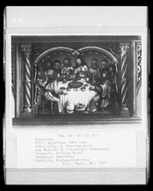 Rochlitz, Kunigundenkirche, Innenaufnahme, Altar : Predella des Altares: Das Abendmahl