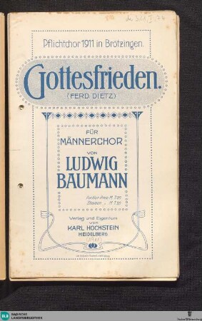 Gottesfrieden : für Männerchor