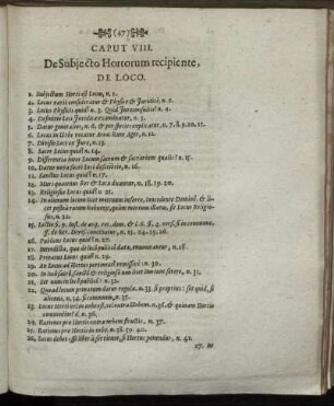 Caput VIII. De Subjecto Hortorum recipiente, De Loco.