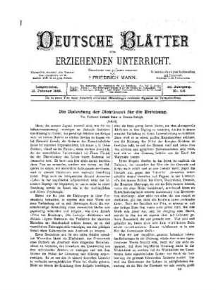 Die Bedeutung der Dichtkunst für die Erziehung : (Schluß)