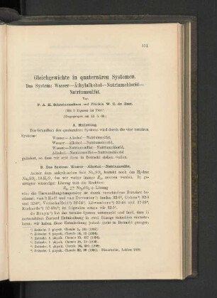 Gleichgewichte in quaternären Systemen. Das System: Wasser-Äthylalkohol-Natriumchlorid-Natriumsulfat.