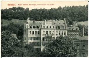 Karlsbad. Haus "Kaiser Wilhelm", Kaiserstraße, vom Stadtpark aus gesehen