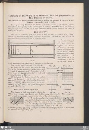 "Drawing in the warp in its harness," and the preparation of the drawing-in drafts