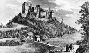 Reichenau-Hartmannsdorf-Reichenau. Ansicht von Frauenstein, aus: Schiffner 1840