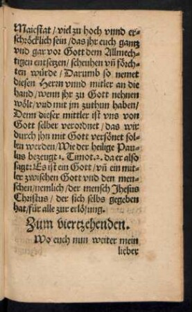 Zum viertzehenden.