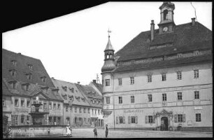 Oederan. Marktplatz mit Rathaus