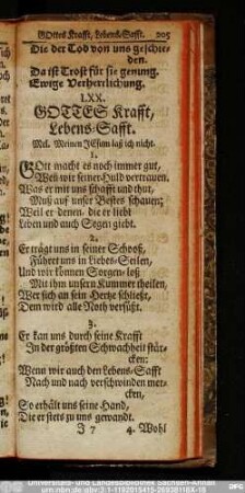 LXX. Gottes Krafft, Lebens-Safft.