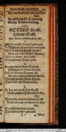 LXX. Gottes Krafft, Lebens-Safft.