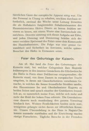 Feier des Geburtstags der Kaiserin