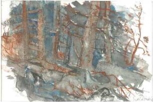 Gsaenger, Gustav; Landschafts - und Gebäudestudien - Waldlandschaft (Studie)