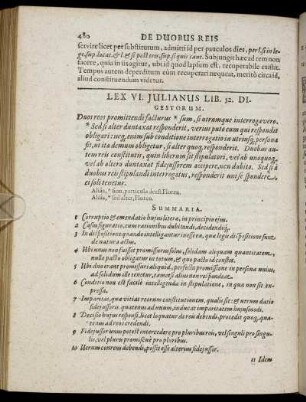 Lex VI. Julianus Lib. 52. Digestorum. Duos reos promittendi ...