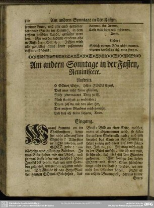 Am andern Sonntage in der Fasten, Reminiscere