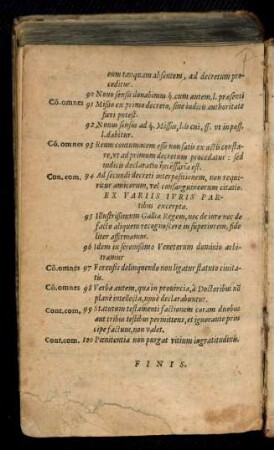 Ex Variis Iuris Partibus excerpta.