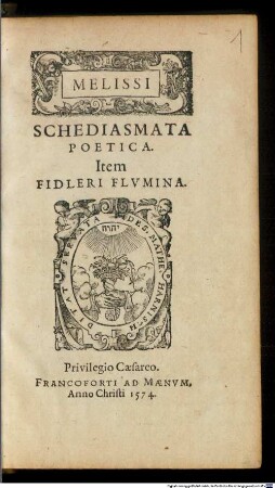 Melissi Schediasmata Poetica