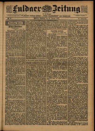Zweite Ausgabe vom Samstag, den 31. Januar 1903.