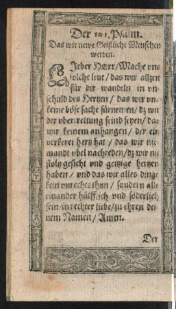 Der 101. Psalm. - Der 110. Psalm.
