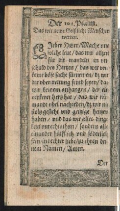 Der 101. Psalm. - Der 110. Psalm.