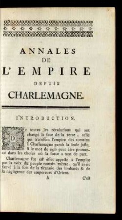 Annales De L'Empire Depuis Charlemagne.