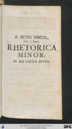 Rhetorica Minor.