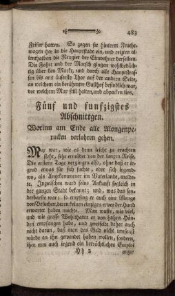 Fünf und funfzigstes Abschnittgen. Worinn am Ende alle Alongenperucken verlohren gehen.