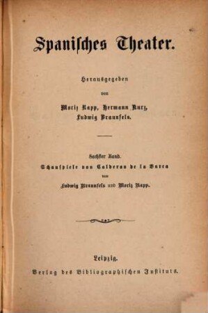 Schauspiele von Calderon de la Barca