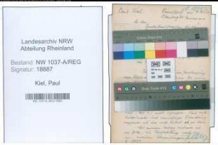 Entnazifizierung Paul Kiel , geb. 25.03.1905 ()