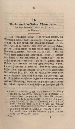 II. Probe eines hessischen Wörterbuchs.