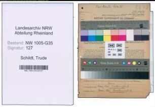 Entnazifizierung Trude Schildt , geb. 30.04.1901 (Schauspielerin)