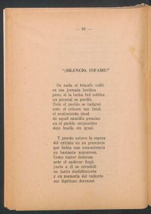 "¡Silencio infame!"