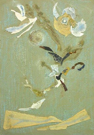 Collage Hellgrün-Weiß-Ocker