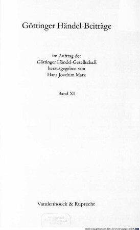 Göttinger Händel-Beiträge. 11