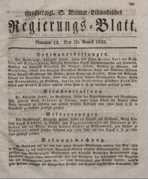 Nr. 15 : 20. August 1822