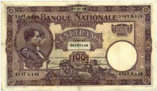 Geldschein, 100 Francs (FRF), 7.7.1925