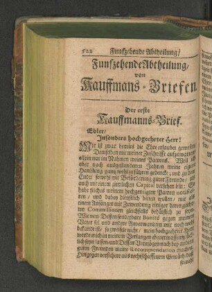 Funfzehende Abtheilung, von Kauffmans - Briefen.