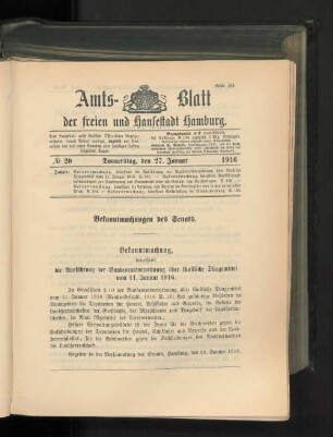 No. 20, 27. Januar 1916